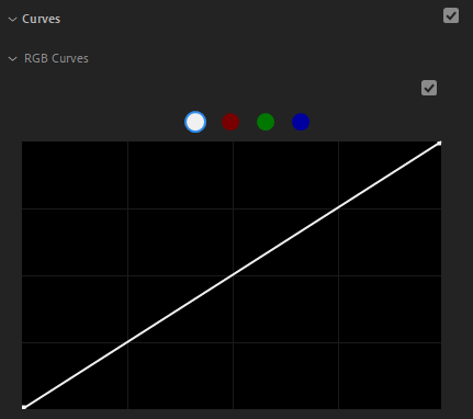 بخش Curves در پنل لومتری کالر نرم افزار ادوبی پریمیر پرو