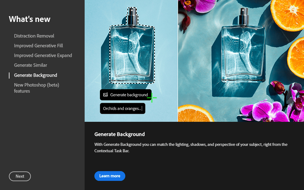 قابلیت Generate Background در Adobe Photoshop 2025